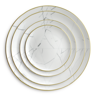 High quality marble ceramic dinner set wholesale wedding plates chinese bone porcelain