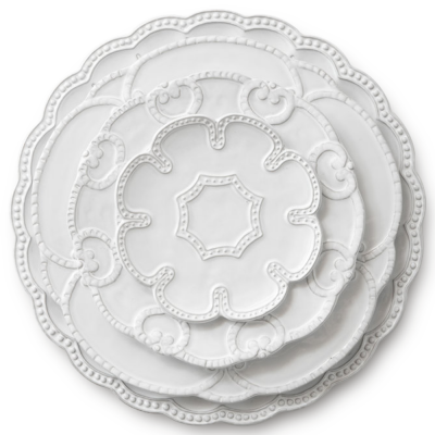 JK Ceramic Charger Plate Embossed Wedding Plates Sets